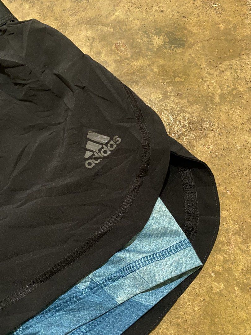 Adidas running shorts (Category: Shorts) located in Tabaco. Submitted by centthrif55361 (Listing ID 1463816931, Image 3). Description: Adidas running Large on tag fit W:26-32 L:10-11 New condition Color rate 10/10 No issue .