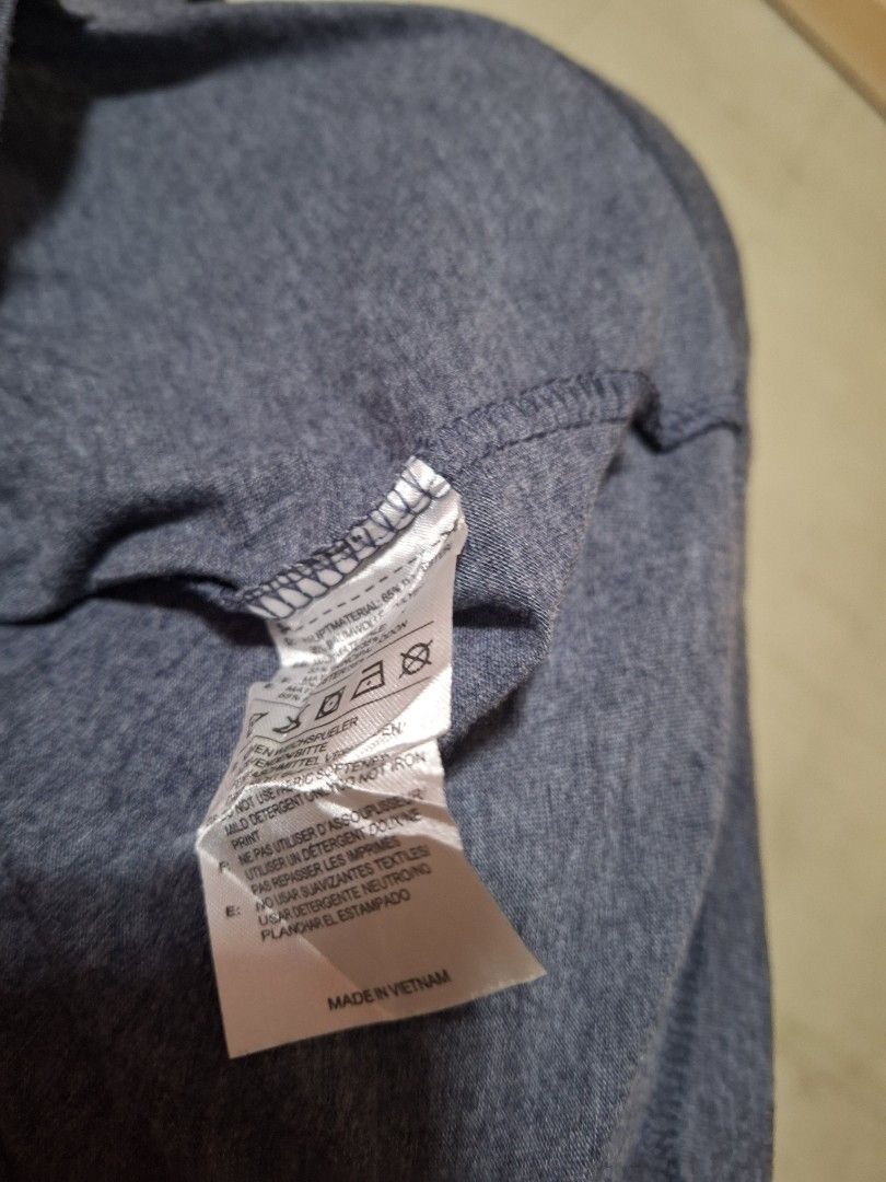 Adidas T-shirt with 3 Stripes (Category: Tshirts & Polo Shirts ) located in Mabalacat. Submitted by jhaycore05 (Listing ID 1463863716, Image 3). Description: - Classic Adidas T-shirt - Color: Dark Grey/Navy Blue - Iconic three stripes on sleeves - Comfortable for everyday wear - Suitable for sports or casual outings - Made in Vietnam dimes: 19.5x28 excellwnt condition no issue.