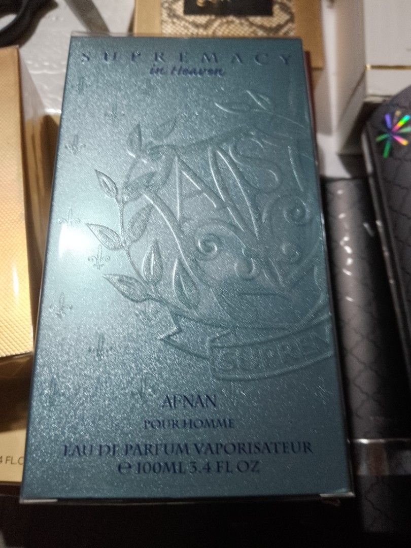 Afnan Supremacy in Heaven Eau De Parfum (Category: Fragrance & Deodorants) located in Manila. Submitted by tebbys (Listing ID 1463802353, Image 1). Description: 100ml Brand New Sealed.