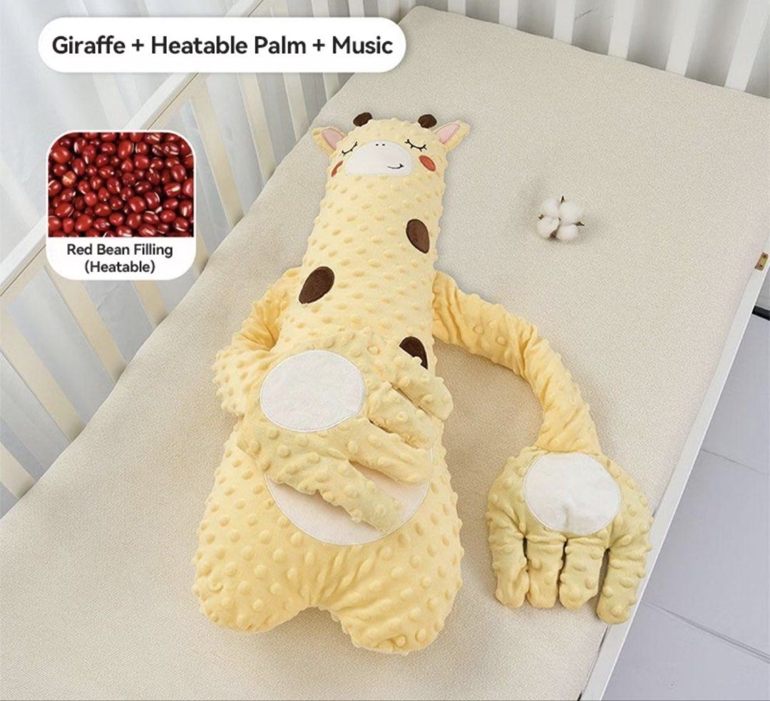 AIODIY Giraffe Anti-colic Sleep Pad (Category: Children's Beds) located in Muntinlupa City. Submitted by readthedetails (Listing ID 1463847325, Image 1). Description: - Adorable giraffe pillow perfect for babies. - Includes a heatable palm filled with red beans for soothing warmth. - Plays gentle music to calm and entertain. - Detachable liner for easy and hygienic cleaning. - Designed with a safe, invisible zipper for a smooth finish. - Made wit