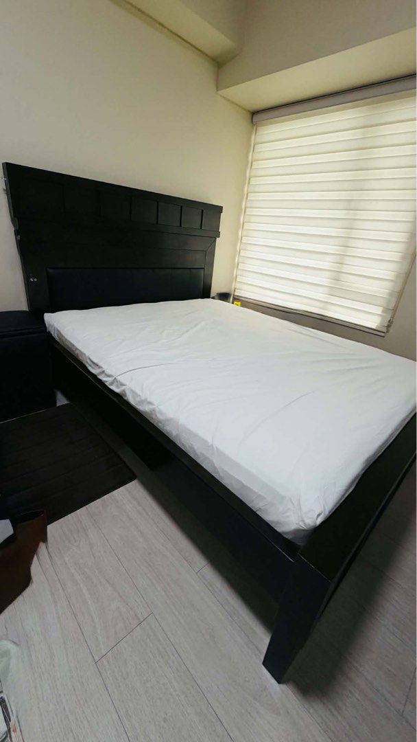 Ambassador Pocket Ortho Reflex Mattress + Platform Bed Frame (Category: Bed Frames & Mattresses) located in Manila. Submitted by ottie5295 (Listing ID 1463792723, Image 1). Description: Complete bed set: Ambassador Pocket Ortho Reflex mattress + dark wood platform bed frame. Comfortable & supportive. Sturdy & modern. Selling as a set. Price negotiable. DM to view!.