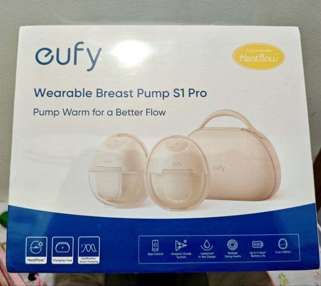 Anker Eufy S1 Pro Wearable Breast Pump (Category: Breastfeeding & Bottle Feeding) located in Manila. Submitted by poshgirlph (Listing ID 1463794233, Image 1). Description: - Eufy S1 Pro wearable breast pump - Unopened - RFS: Duplicate gift.