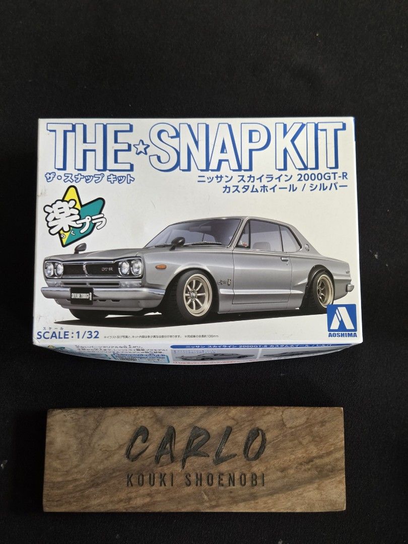 Aoshima 1/32 Snapkit Skyline (Category: Vehicle & Diecast Models) located in Manila. Submitted by bkki.30 (Listing ID 1463787237, Image 1). Description: FS Aoshima Snapkit 1/32 - Nissan C10 Skyline 2000 GT-R Silver Brand New 750 only! QC area Lalamove/Grab JRS.