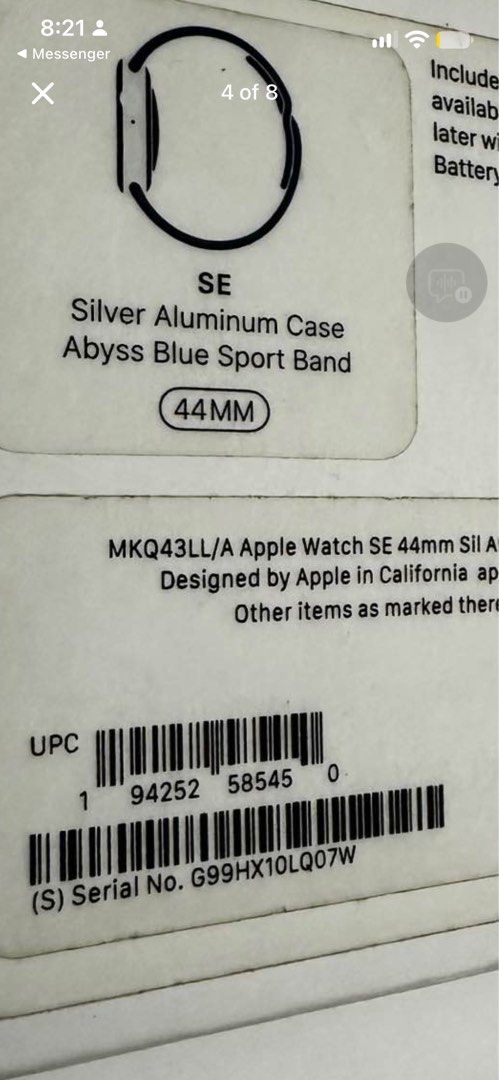 Apple Watch se (Category: Wearables & Smart Watches) located in Manila. Submitted by bhern17 (Listing ID 1463745227, Image 1). Description: Mga ka-tech! Selling my pre-loved Apple Watch SE, 44mm, Silver Aluminum Case with Abyss Blue Sport Band. Super fresh pa 'to, parang bago lang! Perfect for everyday use, fitness tracking, and staying connected. Complete set with box charger wireless replacement. ready for its new owner..
