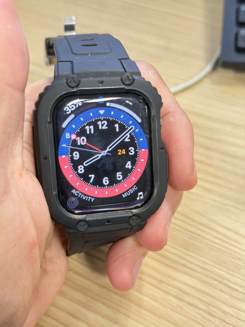 Apple Watch Series 7 45mm (Category: Wearables & Smart Watches) located in Manila. Submitted by zupershan (Listing ID 1463862021, Image 1). Description: - Apple Watch Series 7 with original charger - Fully functional with paint chips all working - RFS upgraded to Series 9.