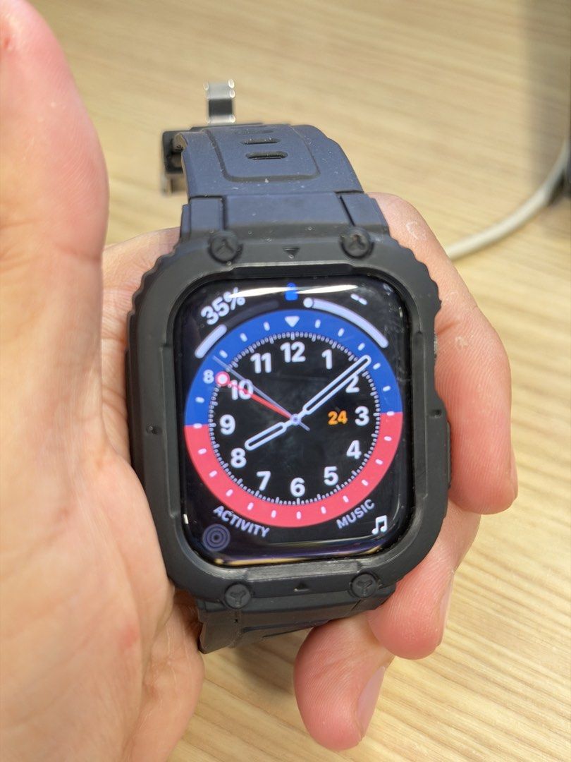 Apple Watch Series 7 45mm (Category: Wearables & Smart Watches) located in Manila. Submitted by zupershan (Listing ID 1463862021, Image 2). Description: - Apple Watch Series 7 with original charger - Fully functional with paint chips all working - RFS upgraded to Series 9.