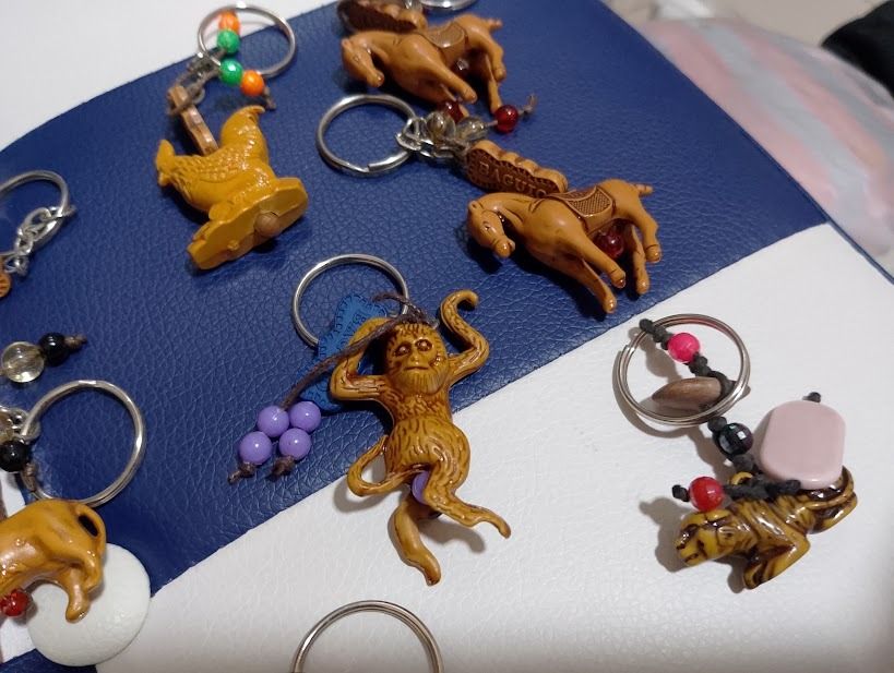 Assorted Animal Keychains - Elephant, Lion, Horse, Monkey, Dolphin (Category: Character Goods) located in Quezon City. Submitted by susmaryosep1 (Listing ID 1463852154, Image 3). Description: - Adorable collection of animal keychains - Includes: Elephant, Lion, Horse, Monkey, Dolphin, Chicken, Tiger - Some feature decorative beads and charms - Ideal for personalizing bags or keys - Makes a unique souvenir from Baguio - Sold as a bundle 500 pesos 