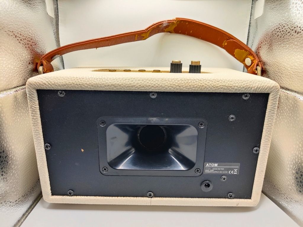 ATOM Retro Bluetooth Speaker (Category: Soundbars, Speakers & Amplifiers) located in Las Pinas. Submitted by ricns (Listing ID 1463862628, Image 3). Description: Please Read The Entire Ads Before Inquiring Pakibasa Muna Ang Buong Patalastas Bago Mag Tanong Price : - 1,500 Pesos ( Fix ) Payment Thru : - Cash, BDO, BPI, RCBC, Security Bank, CIMB, UNO Bank, GCash Or Paymaya ATOM Retro Bluetooth Speaker - Bluetooth Speaker - AUX & USB - 10 x 6 x 6 In