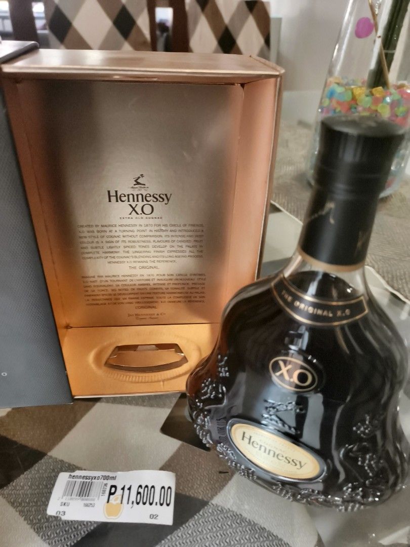 Authentic Hennessy X.O. Extra Old Cognac 700ml (Category: Beverages) located in Manila. Submitted by jose.prats (Listing ID 1463790437, Image 2). Description: - Authentic Hennessy X.O. Extra Old Cognac - Size: 700ml - Includes original box and packaging - Ideal for collectors or as a special gift - Price: P11,600.00 originally at Store.