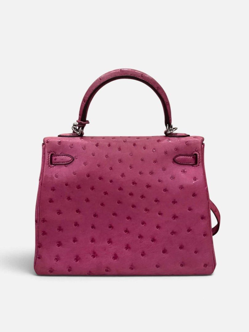 Authentic Hermes Kelly (Category: Luxury Bags & Wallets) located in Manila. Submitted by chloe_luxuries (Listing ID 1463860706, Image 2). Description: Guaranteed Original Hermes Kelly 25 ostrich leather palladium hardware Stamp I squared Still in very good condition with minimal sign of used Pm for those interested .