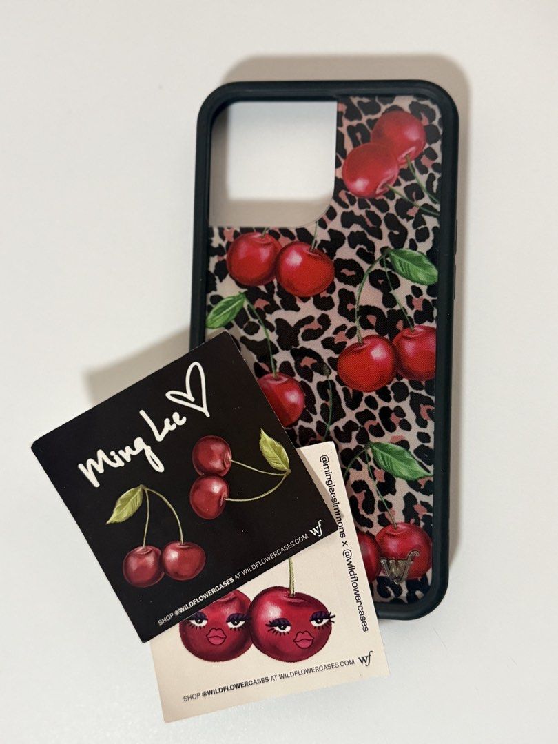 Authentic Wildflower Case iPhone 13 Pro Max (Ming Lee Collaboration) (Category: Cases & Sleeves) located in Paranaque City. Submitted by spritee08 (Listing ID 1463761123, Image 1). Description: AUTHENTIC WILDFLOWER CASE PHONE CASE for iPhone 13 Pro Max Design: Ming Lee x Wildflower Case Collaboration 🐆🍒 Selling my pre-loved authentic Wildflower case bought directly from the official website in October 2024 💕 ✨Key Details: - 100% Authentic - Ha