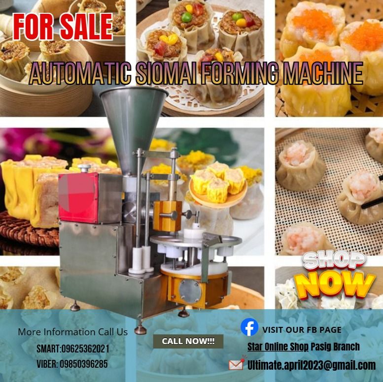 Automatic Siomai Forming Machine For Sale (Category: Home Improvement Tools & Accessories) located in Caloocan City. Submitted by ultalvare04015 (Listing ID 1463831164, Image 1). Description: ✅ Guaranteed lowest price ✅ Quality products ✅ Big discount for bulk orders ✅ 100% LEGIT TRUSTED SUPPLIER! ✅ With Complete Legal Documents ✅ BIR Registered 📍 Location: 69 Sandoval Ave. Brgy Pinagbuhatan Pasig City Capacity: 800～1800PCS/HR Siomai weight:14-～