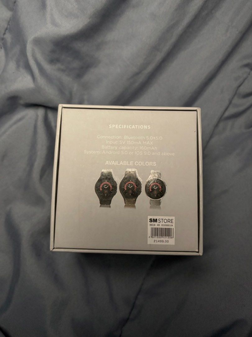 axcs smart watch (Category: Wearables & Smart Watches) located in Manila. Submitted by _noname.shop (Listing ID 1463809247, Image 2). Description: - axcs smart watch - inclusion: 3 different colors of wrist strap (brown, black, and grey) - Connection: Bluetooth 5.0+5.0 - Input: 5V 150mA MAX - Battery capacity: 160mAh - System: Android 5.0 or lOS 9.0 and above.