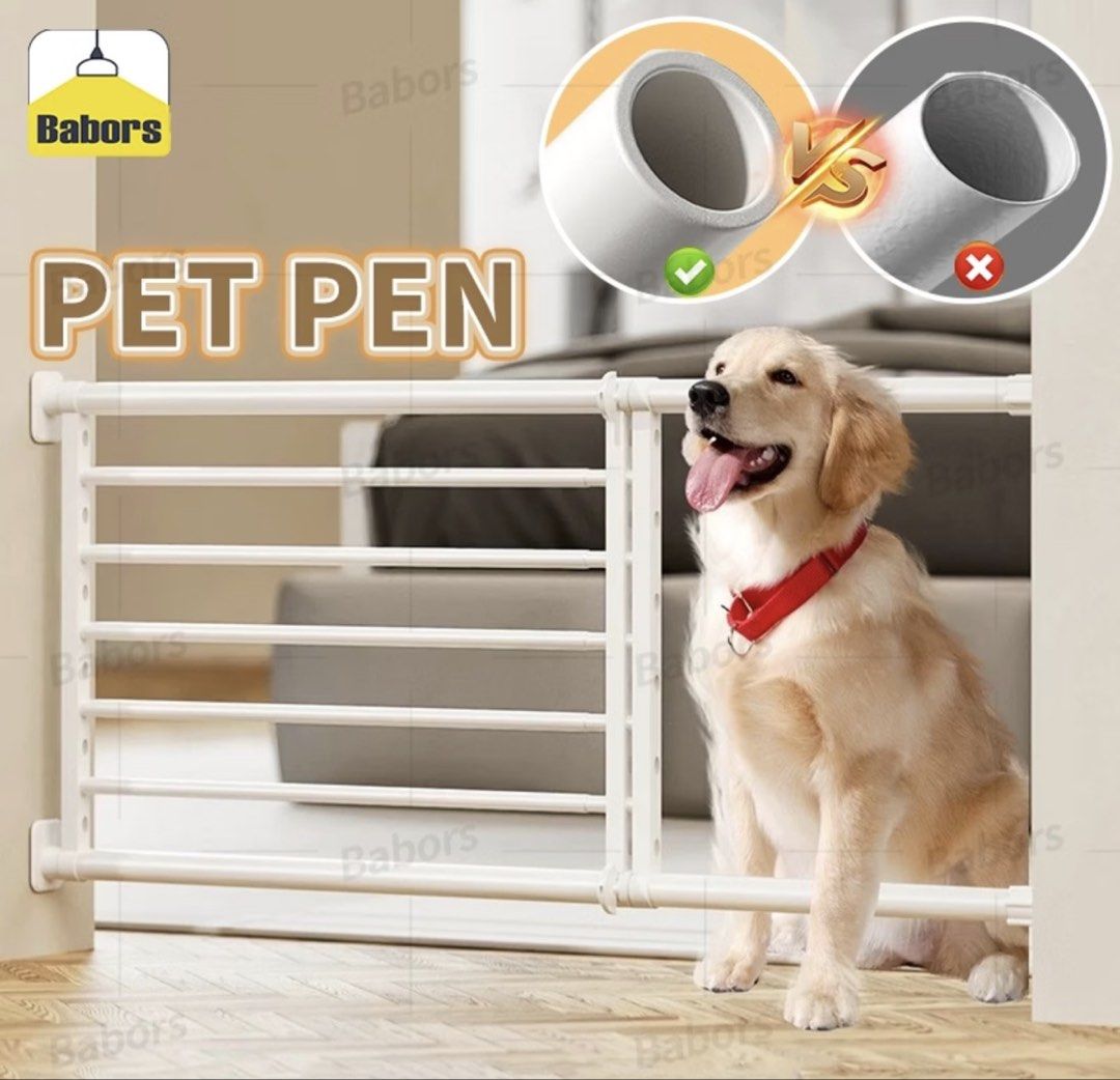 Babors Pet Pen Gate for Dogs - Adjustable Width (Category: Safety Gates, Locks & Protectors) located in Cebu City. Submitted by chiquikayy (Listing ID 1463786702, Image 1). Description: - Bought the wrong size. Never used. Keep your furry friend safe and contained. - Adjustable width fits 39-60cm openings (doorways, hallways). - Height: 24cm. - Easy to install. - Includes 4 reinforced gaskets (freebies). - Ideal for restricting pet access to cert