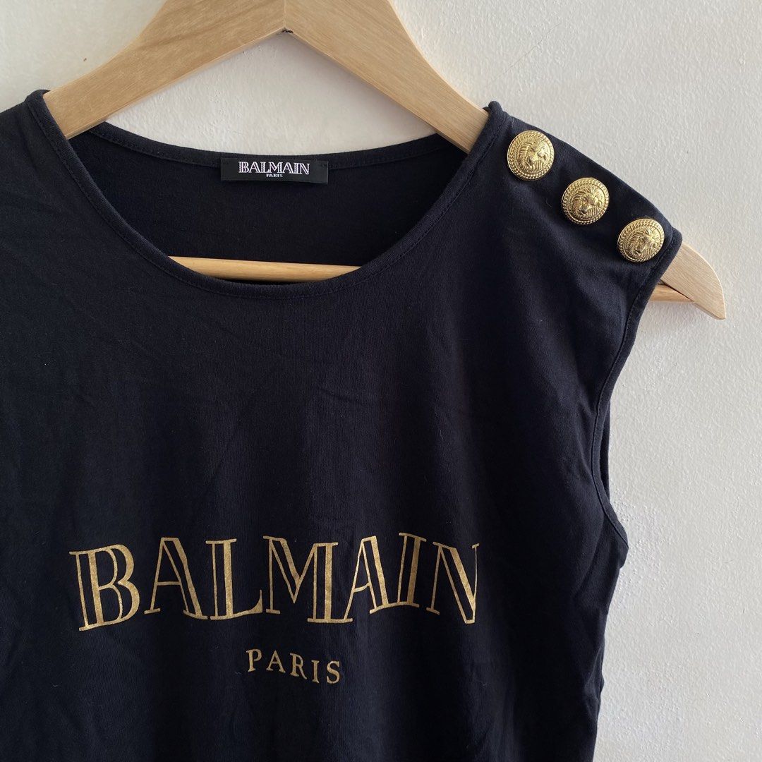 Balmain Script Black Tank top (Category: Sleeveless) located in Davao. Submitted by bangers01 (Listing ID 1463936539, Image 2). Description: .