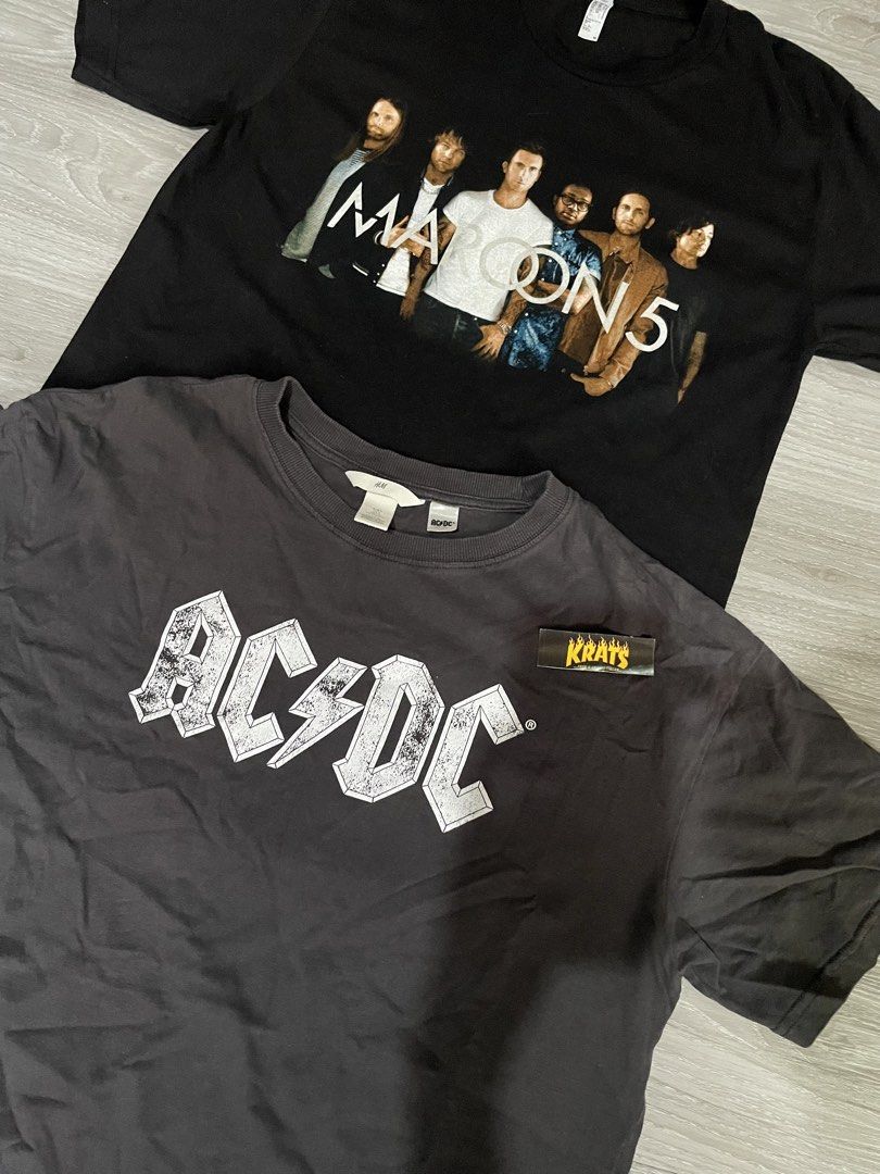 Band Shirts Set Worold Tour (Category: Tshirts & Polo Shirts ) located in Bacolod City. Submitted by kRatoYs24 (Listing ID 1463742595, Image 3). Description: Ukay Items Maroon 5 - Medium - 20 W / 29.5 Length Acdc - Small - 21.5 Width / 30 Length Good Con / Fresh Wash Nyo Na Lang Ulit Paymwnt Via Gcash 1,000 Only Set Bacolod City ( Freeship Nationwide Via Lbc Pick Up Branch Sa Malayo ).