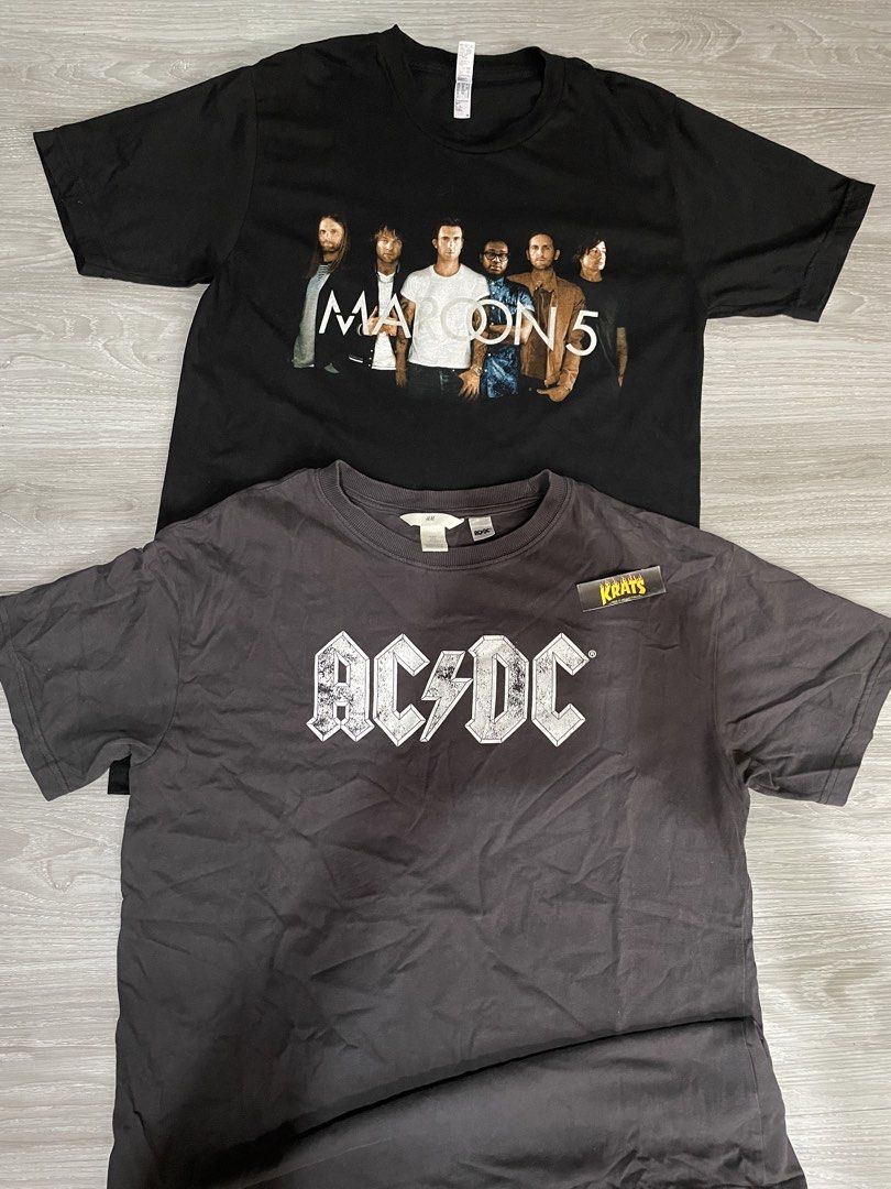 Band Shirts Set Worold Tour (Category: Tshirts & Polo Shirts ) located in Bacolod City. Submitted by kRatoYs24 (Listing ID 1463742595, Image 1). Description: Ukay Items Maroon 5 - Medium - 20 W / 29.5 Length Acdc - Small - 21.5 Width / 30 Length Good Con / Fresh Wash Nyo Na Lang Ulit Paymwnt Via Gcash 1,000 Only Set Bacolod City ( Freeship Nationwide Via Lbc Pick Up Branch Sa Malayo ).