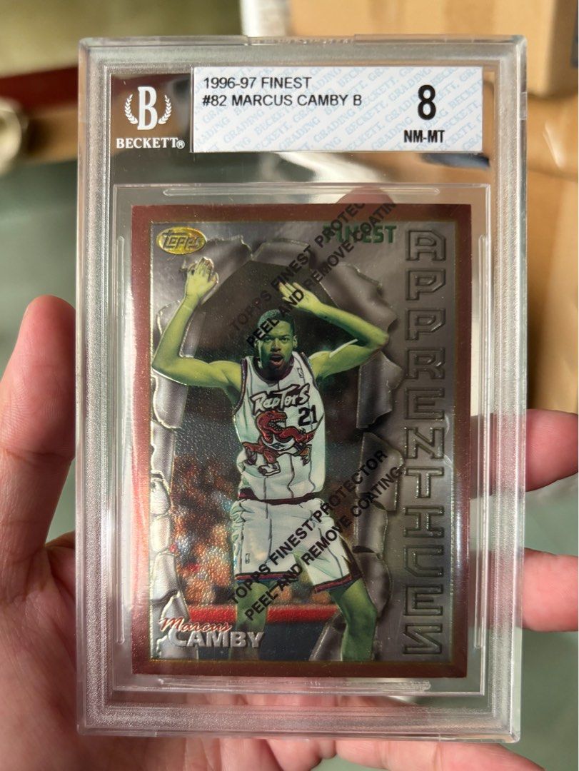 Marcus Camby B (Category: Graded Singles) located in Rizal. Submitted by mzreas (Listing ID 1463795338, Image 1). Description: 1996-97 Topps Finest Refractor Marcus Camby RC #82 BGS 8 NM-MT | Toronto Raptors 1996-97 Topps Finest Refractors #82 Toronto Raptors BGS 8 NM-MT – Beckett Graded 🔥 Rookie Card / RC 🔥 Finest Refractor 🔥 Beckett Graded BGS 8 🔥 Original Topps Finest protective coating Price: ₱3,000 negotiable Serious buyers only. Can sen