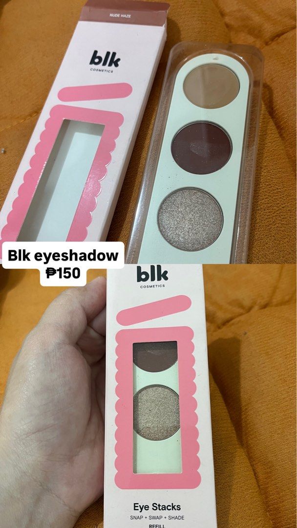 blk cosmetics Eye Stacks Nude Haze eyeshadow refill (Category: Makeup) located in Manila. Submitted by closetph78 (Listing ID 1463749724, Image 1). Description: - Blk Cosmetics Eye Stacks - Nude Haze - Refillable eyeshadow stack - Includes 3 shades: matte brown, deep plum, shimmery champagne - Ideal for everyday looks and travel - Price: P150.