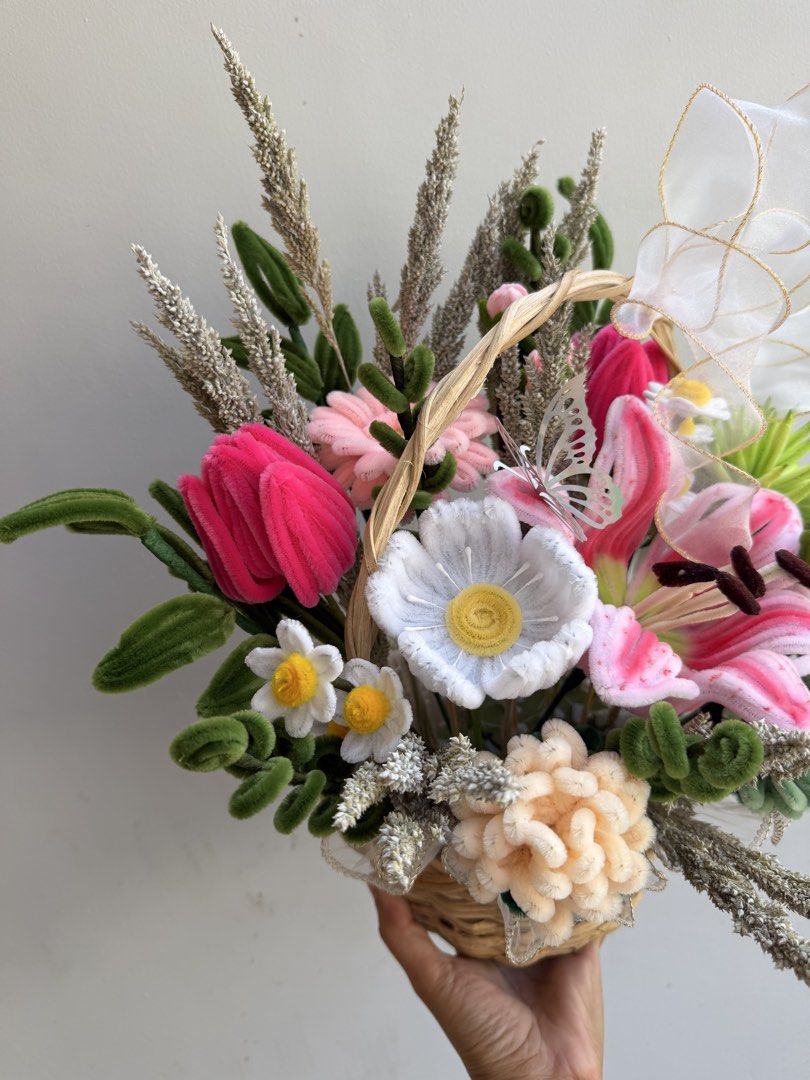 BLOOM BASKET (Category: Flowers & Bouquets) located in Valenzuela. Submitted by mflowers_crafts (Listing ID 1463896546, Image 3). Description: HANDMADE FLOWERS THAT LAST! Looking for a beautiful and meaningful gift? 💐 Our handmade flower bouquets are carefully crafted with satin ribbons, fuzzy wire flowers, and dried trigo fillers—made with love and designed to last! 💕 📦 Ships nationwide 💵 Cash on Delivery available 💐 Customized orders are w
