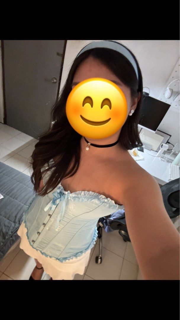 Blue corset (Category: Others Tops) located in Manila. Submitted by declutterwithbeyuh (Listing ID 1463771210, Image 3). Description: used once for halloween.
