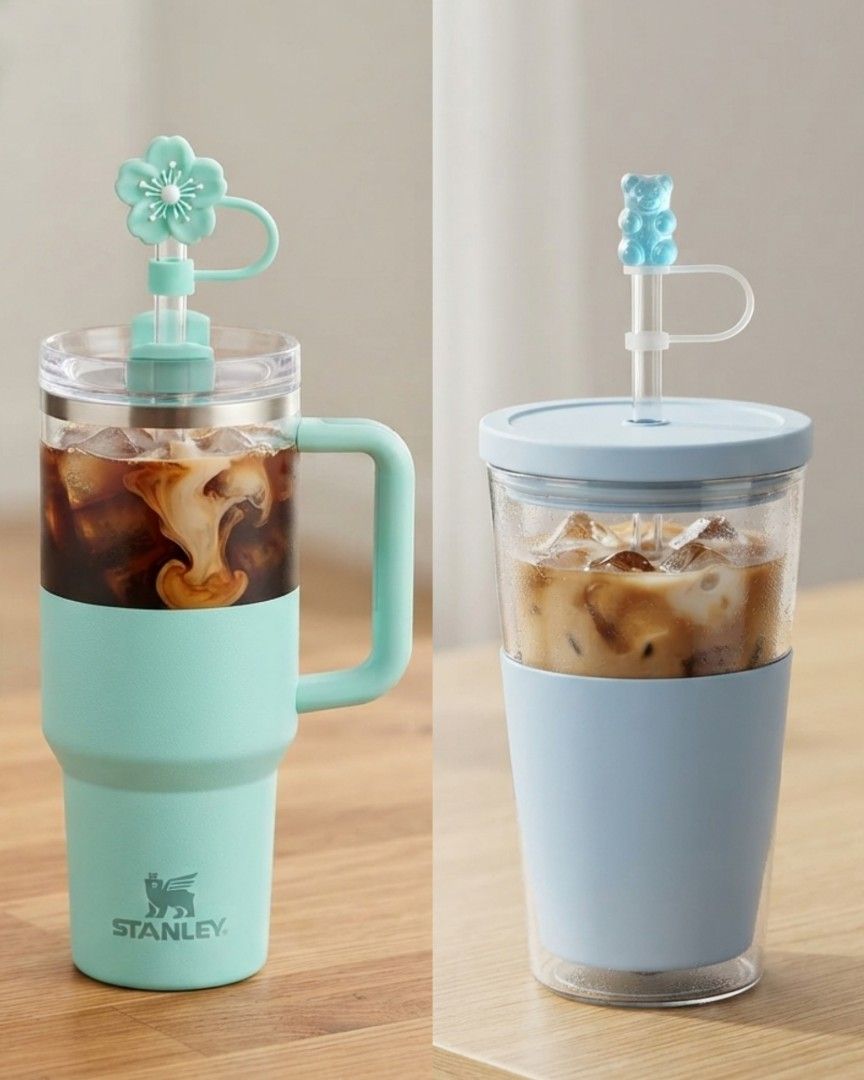 Blue Flower & Gummy Bear Straw Cover (Category: Water Bottles & Tumblers) located in Bocaue. Submitted by jessdcluters (Listing ID 1463599383, Image 1). Description: .