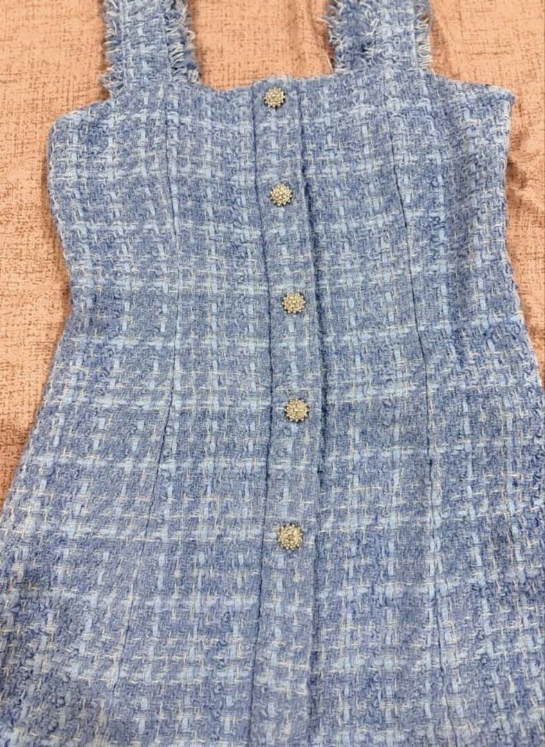 Blue tweed dress (Category: Dresses) located in Manila. Submitted by wearmine2.0 (Listing ID 1463851685, Image 3). Description: .
