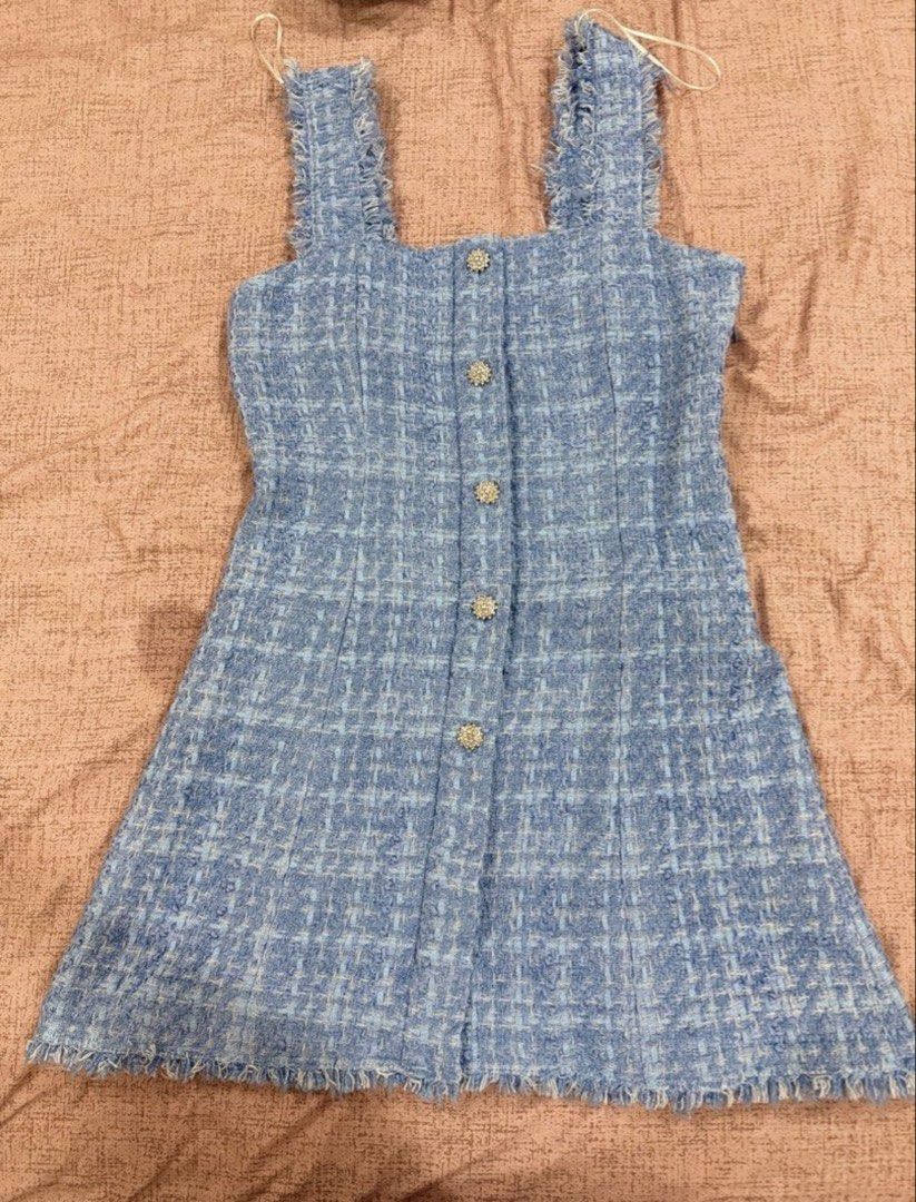 Blue tweed dress (Category: Dresses) located in Manila. Submitted by wearmine2.0 (Listing ID 1463851685, Image 1). Description: .