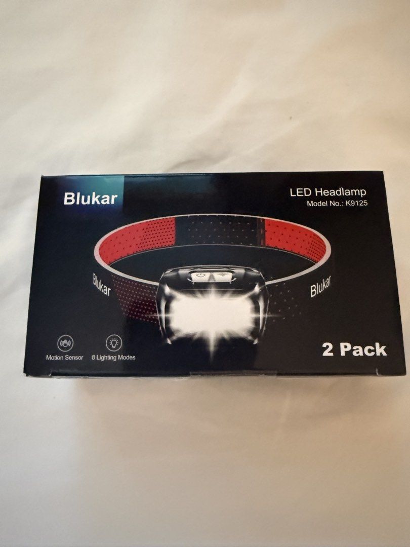 Blukar LED Headlamp (Category: Hiking & Camping) located in Paranaque City. Submitted by suzyfern07 (Listing ID 1463851605, Image 1). Description: - Features motion sensor for hands-free operation. - Offers 8 different lighting modes for various situations. - Conveniently rechargeable via USB. - Ideal for outdoor adventures, work tasks, or emergency preparedness. .