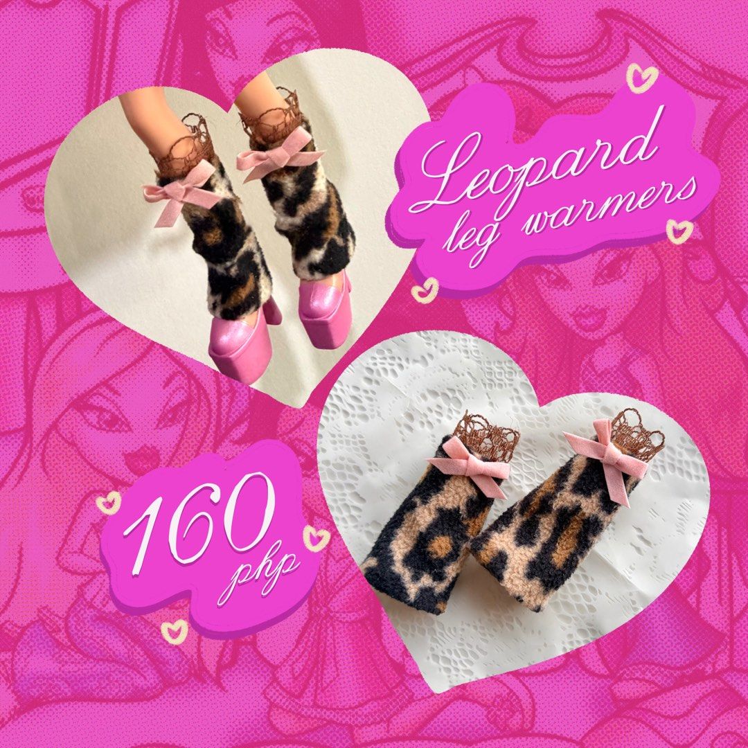 Bratz Leopard Leg Warmers (Category: Kids Toys) located in Quezon City. Submitted by bratinellaz (Listing ID 1463867905, Image 1). Description: 💅🏽🫦 FOR SALE 🫦 💅🏽 💅🏽 Mesh stockings - 150 💅🏽 Pinky leg warmers - 150 💅🏽 Leopard leg warmers - 160 🎀 Leg warmers & stockings only (Doll, other clothes and accessories not included) 🎀 This is handmade so expect some imperfections 🎀 Do not wash, glue dissolves in water 🎀 GCASH/BDO 🎀 JNT/Lala