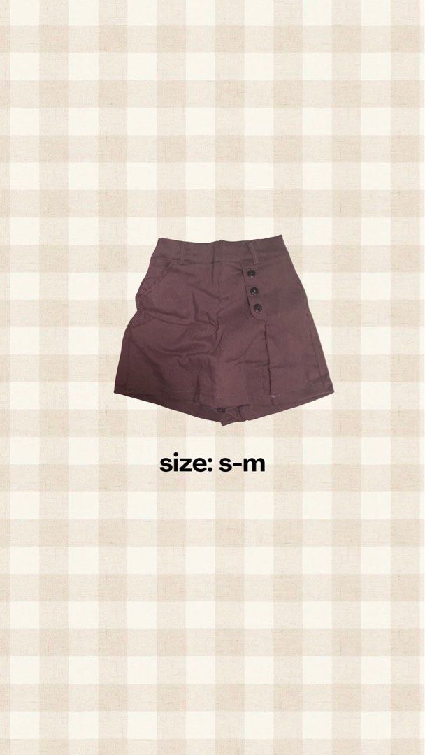 Brown Button Detail Shorts (Category: Shorts) located in Manila. Submitted by mornight736 (Listing ID 1463787275, Image 1). Description: - Cute brown shorts - Button details on the side - Side slit for flair - Perfect for casual wear - Size S-M.