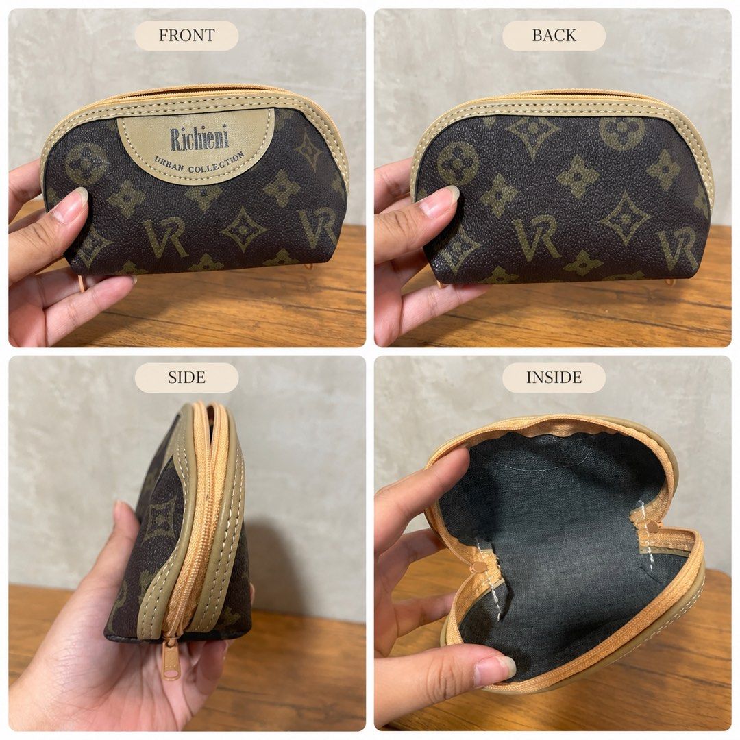brown monogram-patterned semi-circular coin pouch (Category: Purses & Pouches) located in San Fernando. Submitted by dntjapansurpluselyu (Listing ID 1463872528, Image 1). Description: .
