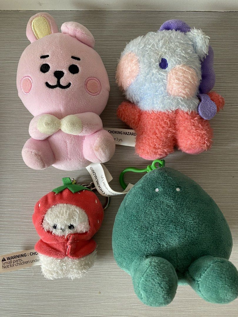 BT21 Plush Toys (Category: Plushies & Soft Toys) located in Paranaque City. Submitted by declutterbykat (Listing ID 1463790931, Image 1). Description: ‼️ Set of 4 BT21 plush toys 🔖 rfs: decluttering 📍 parañaque city 💸 mop: gcash or maya only 🚖 mod: lalamove and grab ONLY .