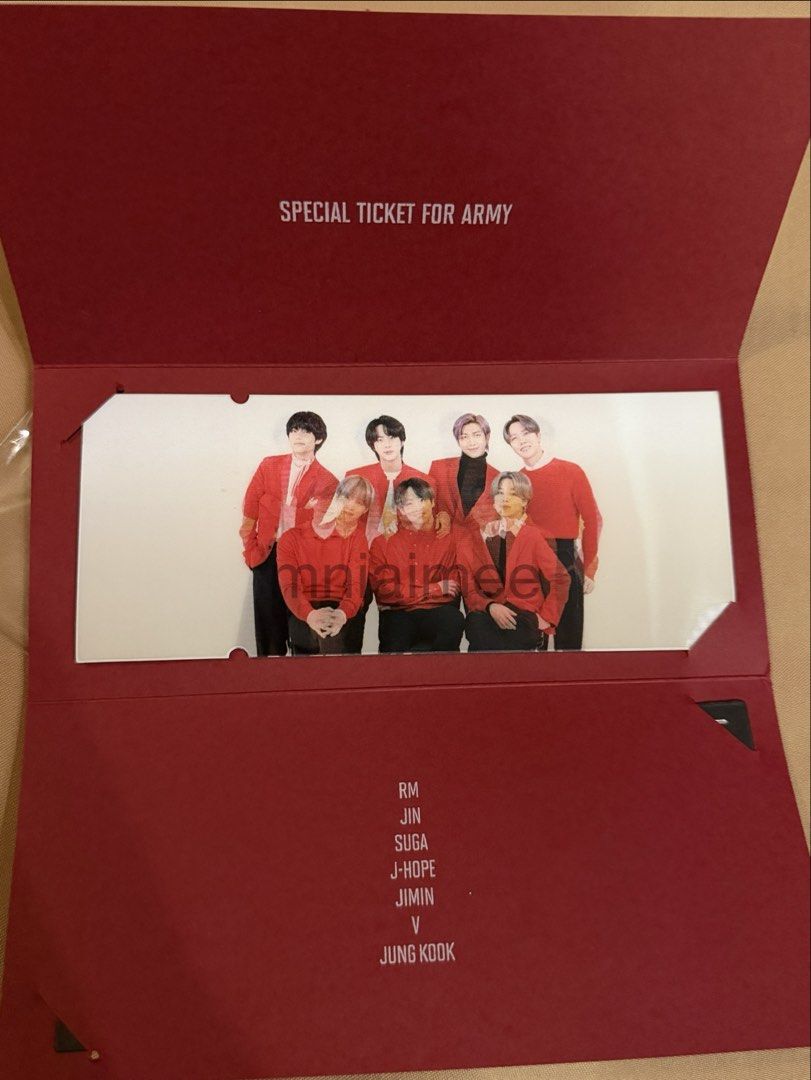 Rare: BTS MOTS ON:E Lenticular Ticket Set (Category: K-Wave Merchandise) located in Pasay City. Submitted by aimee_ssi (Listing ID 1463930526, Image 2). Description: from weverse .