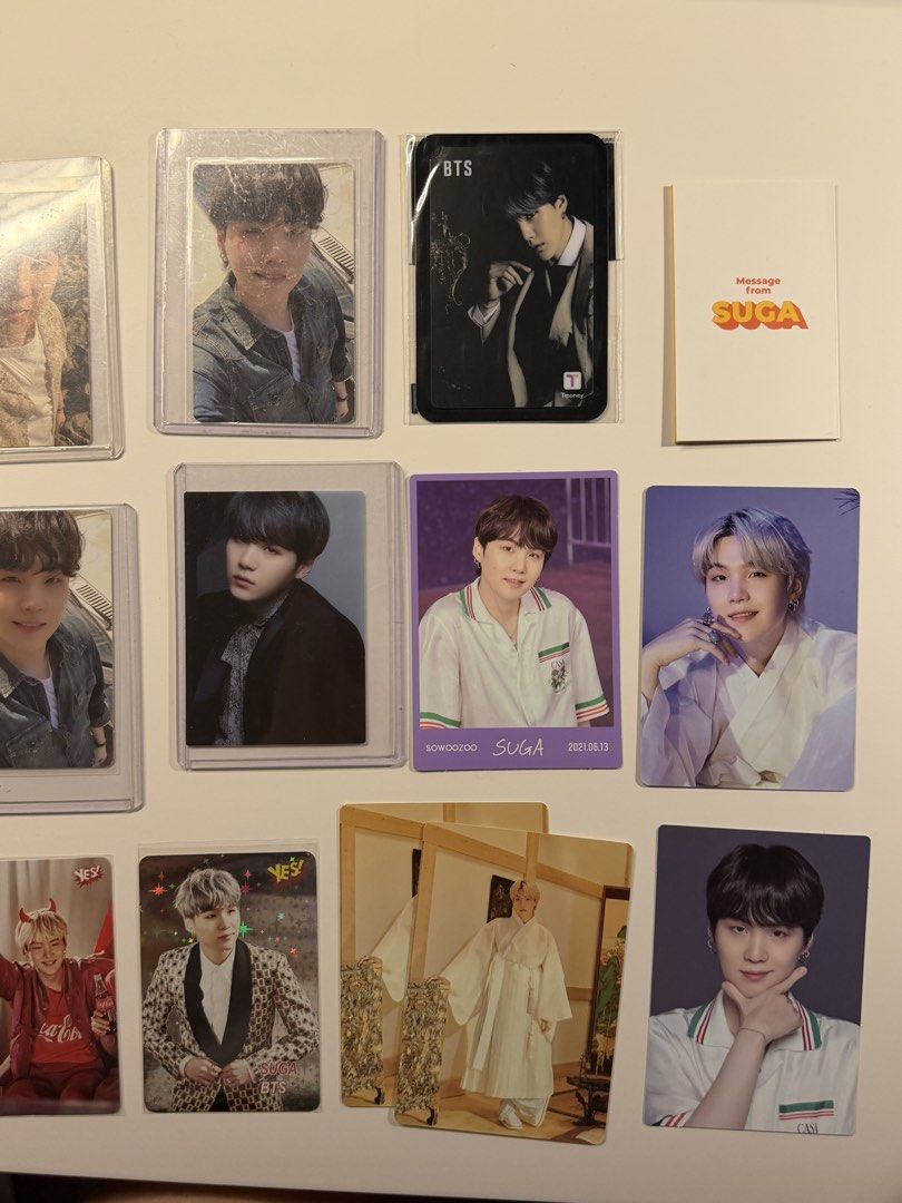 BTS SUGA Photocards - Various Sets (Category: K-Wave Merchandise) located in Pasay City. Submitted by aimee_ssi (Listing ID 1463930619, Image 2). Description: sold as set qyop (no lawballing).