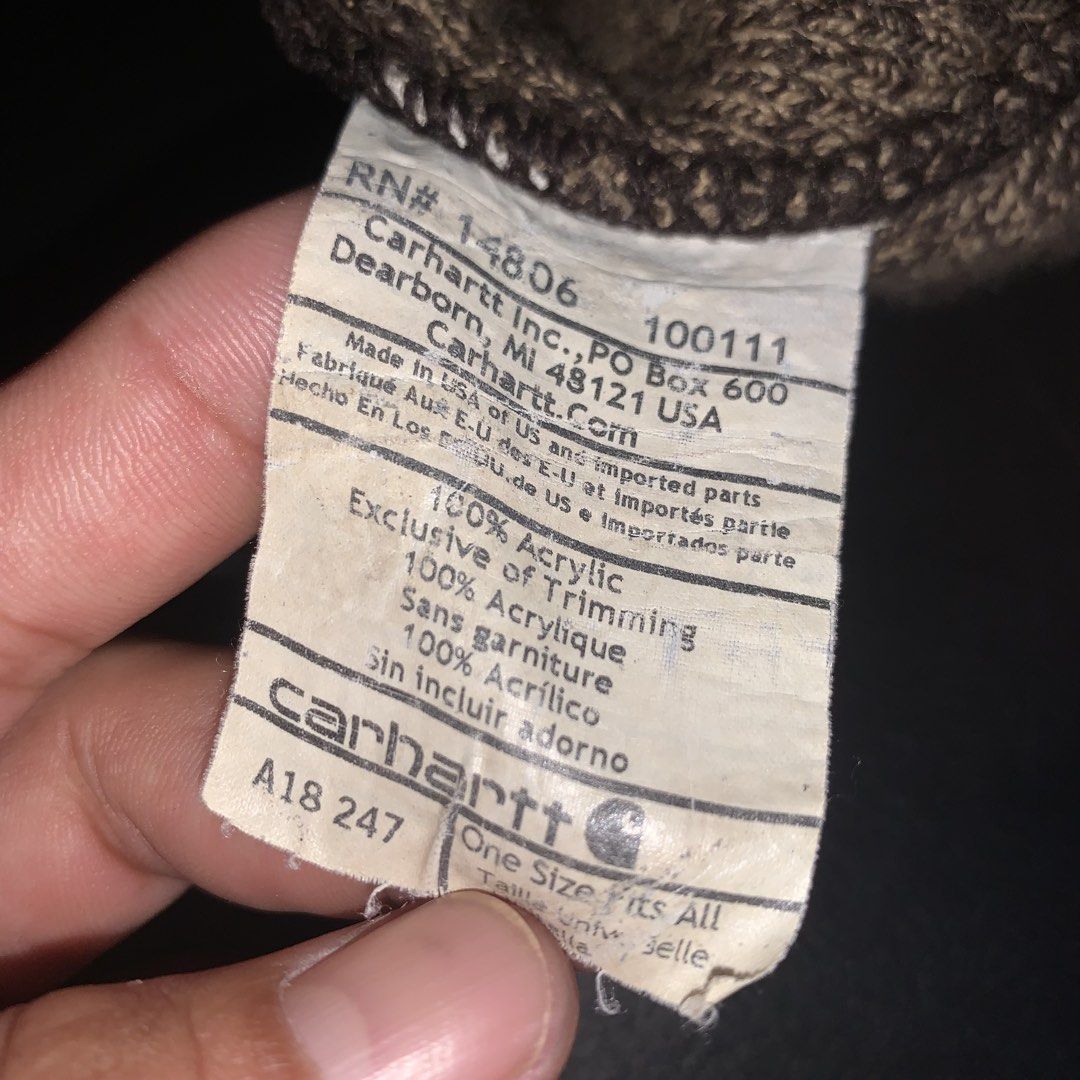 Carhartt Beanie Hat - Brown (Category: Caps & Hats) located in Leyte. Submitted by ryanjurial666 (Listing ID 1463768433, Image 3). Description: Classic Carhartt beanie in brown marled knit. 100% acrylic, one size fits all. Warm, durable, and perfect for everyday. 600 Shipped!.