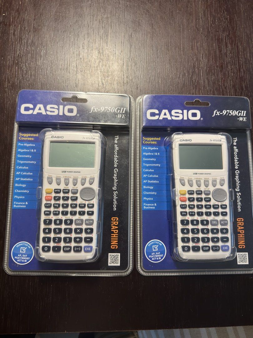 Casio FX-9750GII-WE Graphing Calculator (White edition) (Category: Other Gadgets) located in Subic. Submitted by kcronco1987 (Listing ID 1463892895, Image 3). Description: ₱5,000 each BRAND NEW SEALED Casio FX-9750GII Graphing Calculator WHITE edition handheld device designed for various tasks such as basic calculations, financial calculations, scientific functions, and graphing capabilities. It features a large LCD display, USB connectivity for 