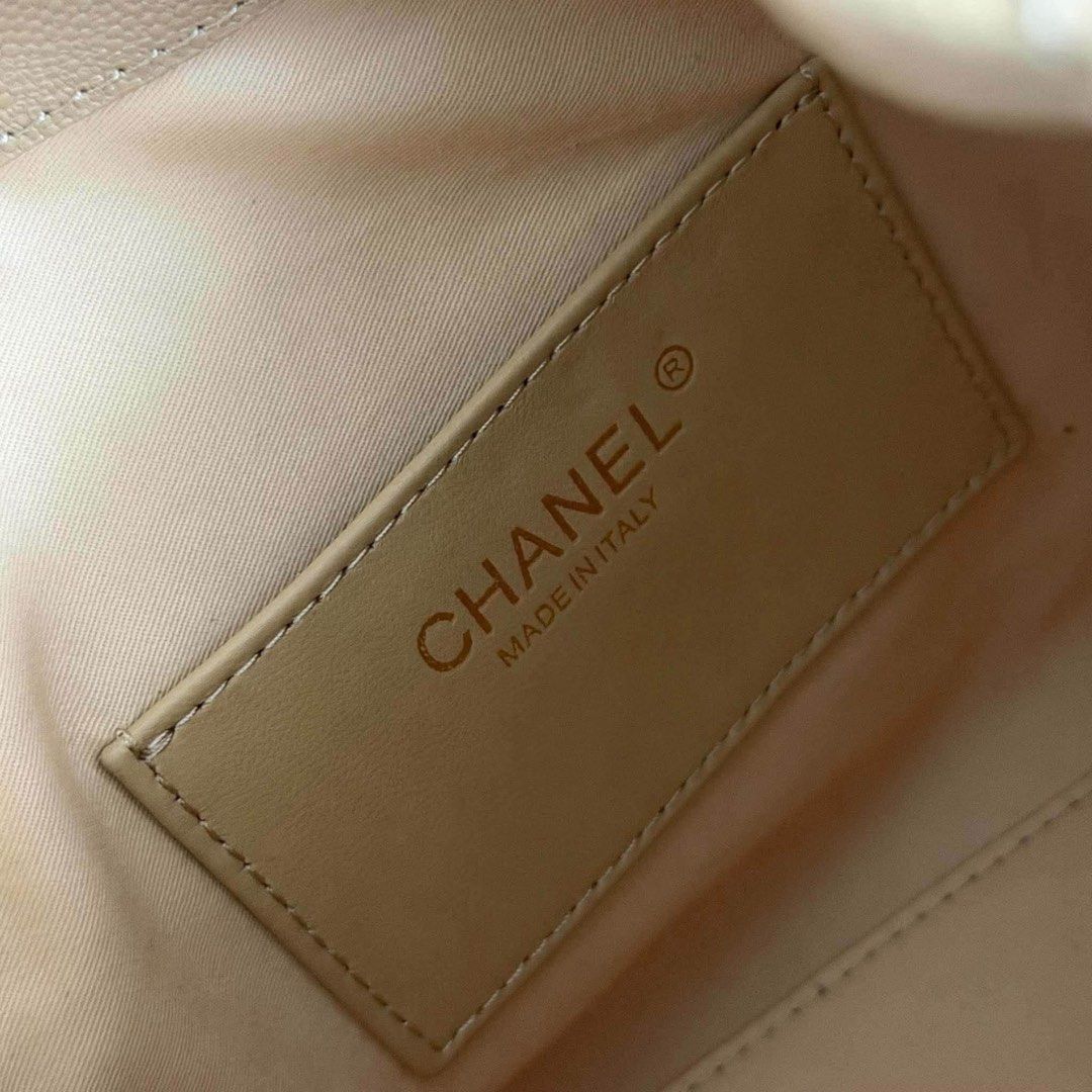 CC25 Drawstring Shoulder Bag (Category: Luxury Bags & Wallets) located in Manila. Submitted by bagsandmanymanymore1 (Listing ID 1463795612, Image 3). Description: CC25 Shoulder Bag Size 26cm Small Beige color Rare to find What you see is what you get Caviar leather materials Please read before you order 👉🏻❗️Payment first before shipping ❗️Cut off time of payment 11am sameday delivery ❗️NO MEET UP / NO PICK UP ❗️ORDER CANNOT BE CANCELLED ❗️PLEAS