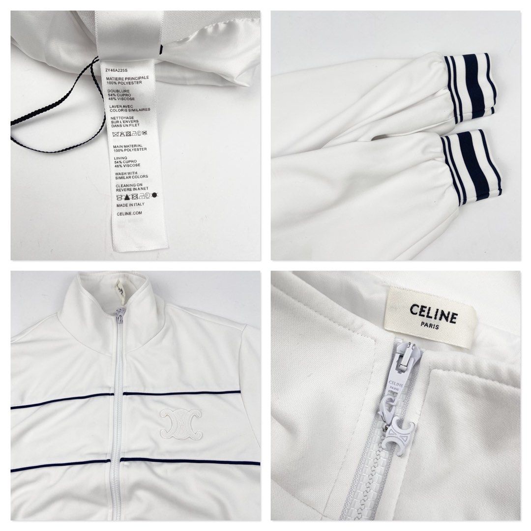 Celine (Category: Coats, Jackets and Outerwear) located in Manila. Submitted by draftdrops (Listing ID 1463780353, Image 3). Description: Embroidered side patch logo, zip up, logo on puller and excellent condition Width :24 Length :26 Size:xl.