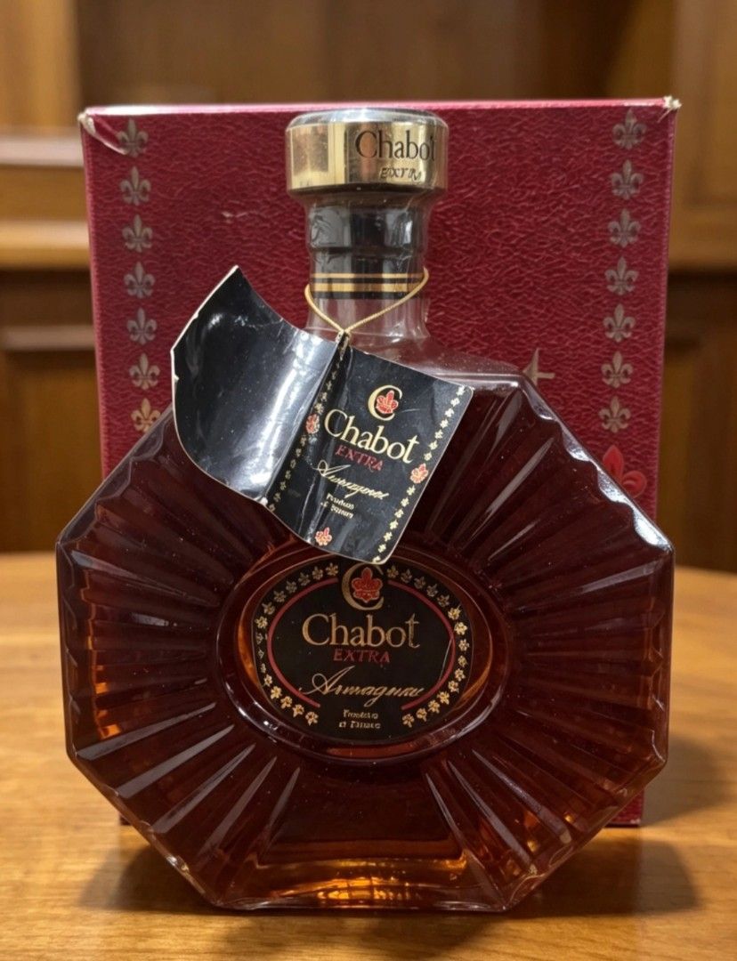 Chabot Extra Armagnac 70cl Bottle with Box (Category: Beverages) located in Naga. Submitted by solamia (Listing ID 1463777778, Image 3). Description: - Chabot Extra Armagnac - 70cl bottle - Includes original box - Blend from the Armagnac region of France - Unique octagonal bottle shape - Ideal for collectors or enjoying a fine drink - Please check photos for bottle's fill level.