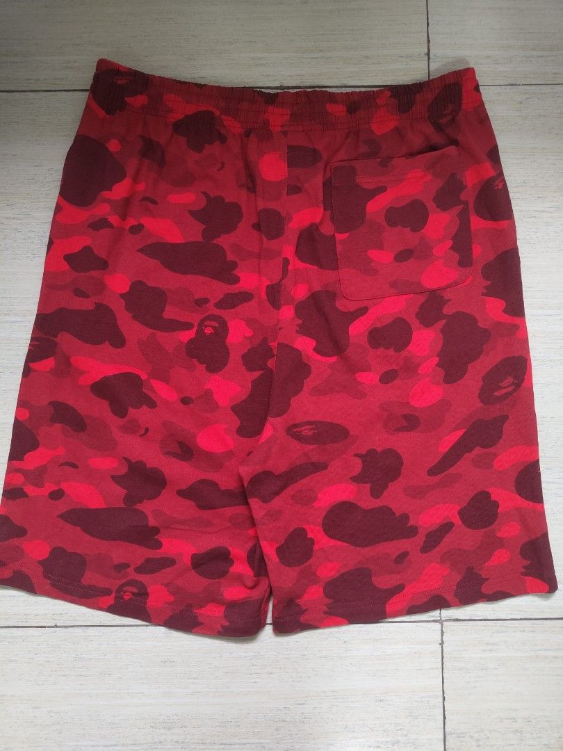 Champion x Bape Red Camo Shorts (Category: Shorts) located in Manila. Submitted by thrifsta.vtg (Listing ID 1463837461, Image 2). Description: Champion x Bape Red Camo Shorts Good Condition 2xl on tag.