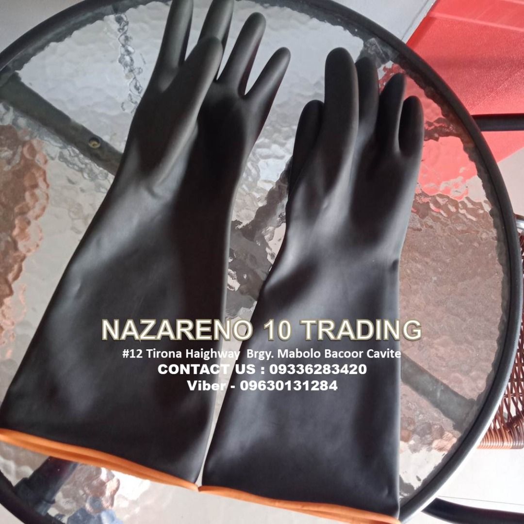 CHEMICAL GLOVES RUBBER GLOVES (Category: Looking For) located in Bacoor. Submitted by kajezame.2021 (Listing ID 1463793077, Image 1). Description: CHEMICAL GLOVES RUBBER GLOVES For More Details and Discount Contact Ms. Karen NAZARENO 10 TRADING 0963 0131 284 0933 6283 420 0956 7028 557 0933 8559 510 Landline: Look for Ms. Karen (046 ) 416 3920 Also available: • Traffic cone • Parking Block stopper • Hooded trash bin • Road Plastic Barrier • Spill