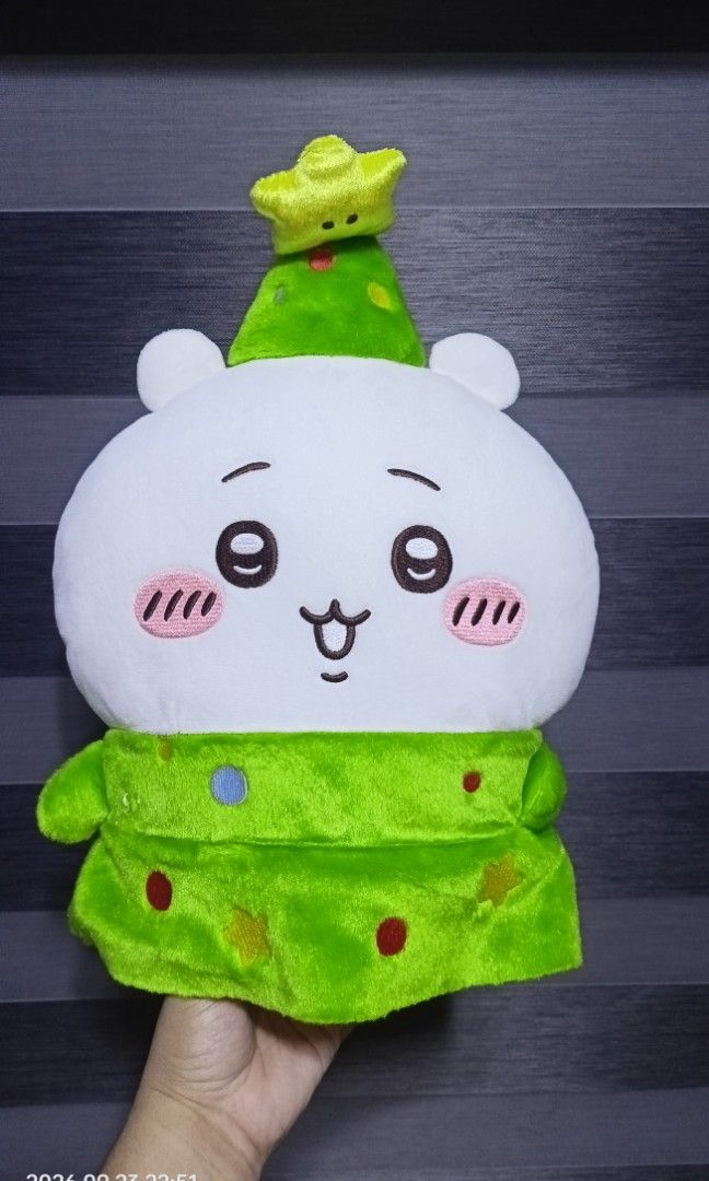 Chiikawa Christmas Big Plushie (Category: Plushies & Soft Toys) located in Bacoor. Submitted by raket_projects (Listing ID 1463876275, Image 1). Description: P800 only Chiikawa Christmas Big Plushie 🩷 As is wyswyg 🩷 Clean and Fresh 🫧 🩷 With clear etiketa.