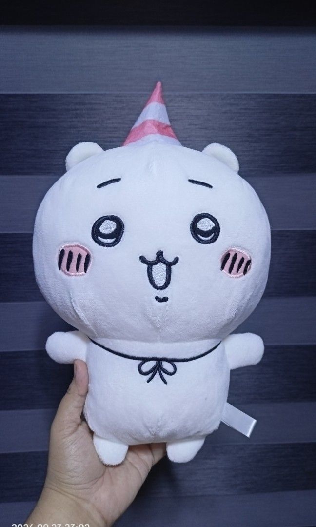 Chiikawa Happy Birthday Plushie (Category: Plushies & Soft Toys) located in Bacoor. Submitted by raket_projects (Listing ID 1463876945, Image 1). Description: P700 only Chiikawa Happy Birthday Plushie 🩷 As is wyswyg 🩷 Clean and Fresh 🫧 🩷 With clear etiketa.