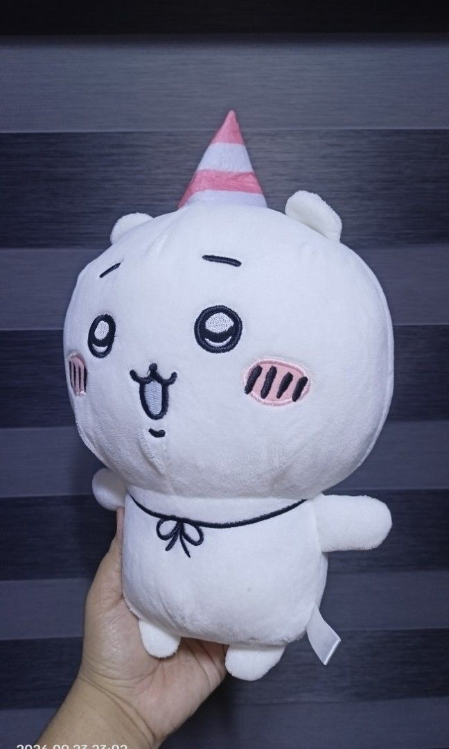 Chiikawa Happy Birthday Plushie (Category: Plushies & Soft Toys) located in Bacoor. Submitted by raket_projects (Listing ID 1463876945, Image 2). Description: P700 only Chiikawa Happy Birthday Plushie 🩷 As is wyswyg 🩷 Clean and Fresh 🫧 🩷 With clear etiketa.