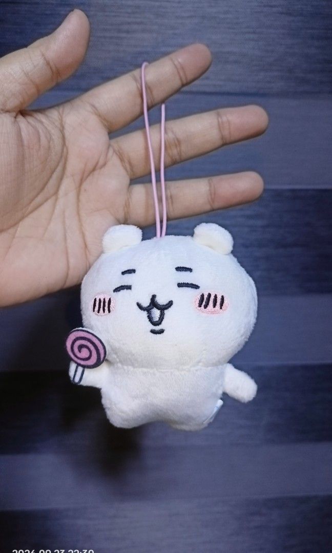Chiikawa Lollipop Plushie Charm (Category: Plushies & Soft Toys) located in Bacoor. Submitted by raket_projects (Listing ID 1463878777, Image 1). Description: P350 only Chiikawa Lollipop Plushie Charm 🩷 As is wyswyg 🩷 Clean and Fresh 🫧 🩷 With clear etiketa.