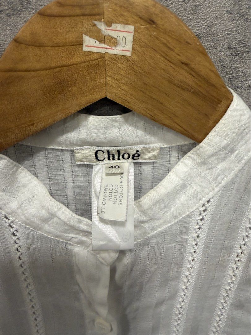 Chloè (Category: Formal Shirts) located in Quezon City. Submitted by macleen17 (Listing ID 1463828984, Image 3). Description: Chloè Size 40 Excellent Condition White Color Chloe embroidery design in front Made in Italy .