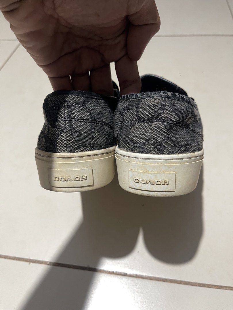 Coach Cameron (Category: Shoe inserts) located in Manila. Submitted by john_robert00 (Listing ID 1463918212, Image 3). Description: Coach Cameron Signature Black Charcoal Slip-On Platform Sneakers Womens Size 10B.