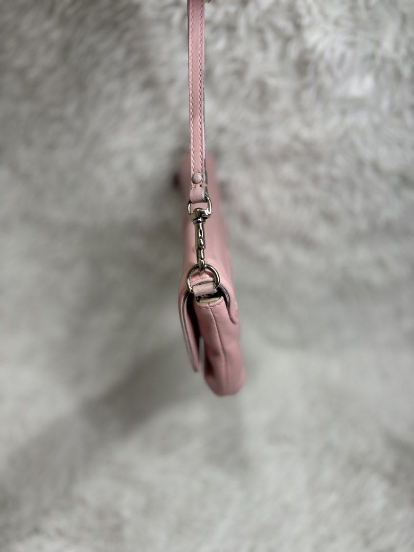 Coach Kristin wristlet mini bag (Category: Shoulder Bags) located in Cainta. Submitted by anneganda11 (Listing ID 1463926962, Image 3). Description: Coach kristin leather flap wristlet mini bag in baby pink.