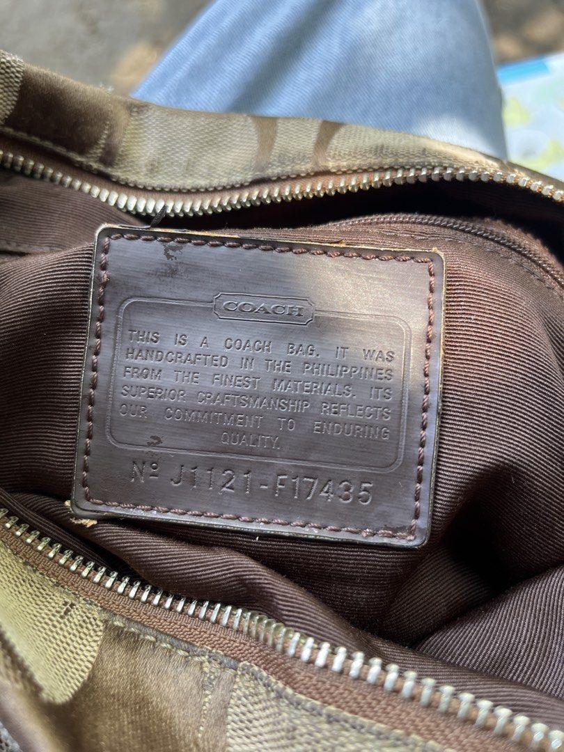 Coach Monogram Canvas Crossbody Bag Brown (Category: Luxury Bags & Wallets) located in Butuan. Submitted by flipnragsph (Listing ID 1463749593, Image 3). Description: - Authentic Coach crossbody bag - Classic brown and beige monogram pattern - Stylish brown ribbon detail on the front - Interior zippered pocket for secure storage - Proudly made in the Philippines - Ideal for everyday wear and tear.